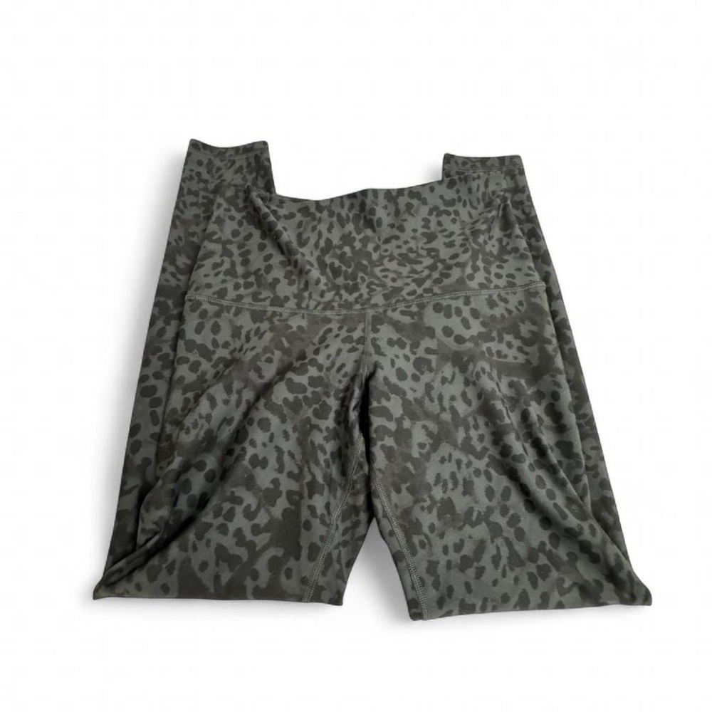 Old Navy Active Powersoft Black Gray Animal Print Legging Yoga Workout, M Petite